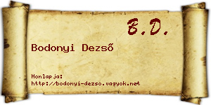 Bodonyi Dezső névjegykártya